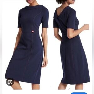 Boden Betty Ottoman Dress Navy Midi 4